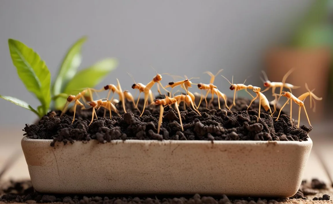 fungus gnats larvae in potting soil
