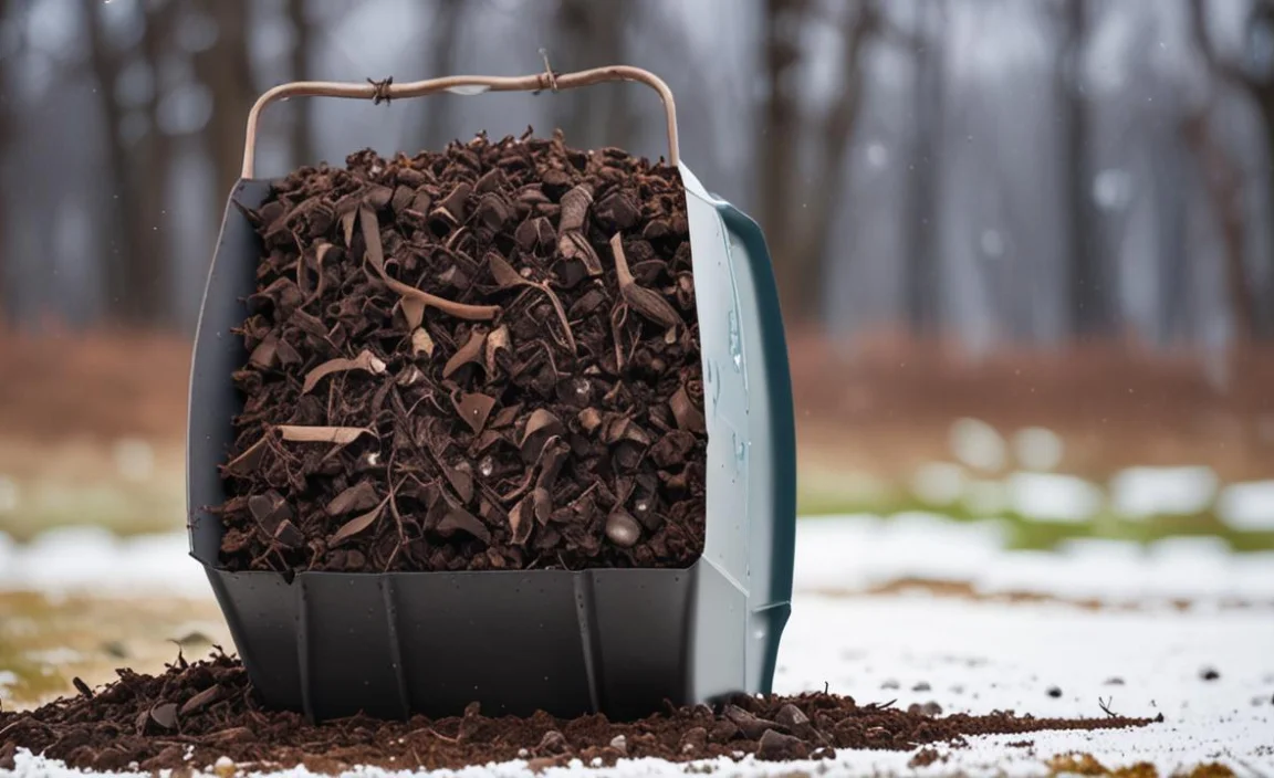 harvesting compost in the middle of winter