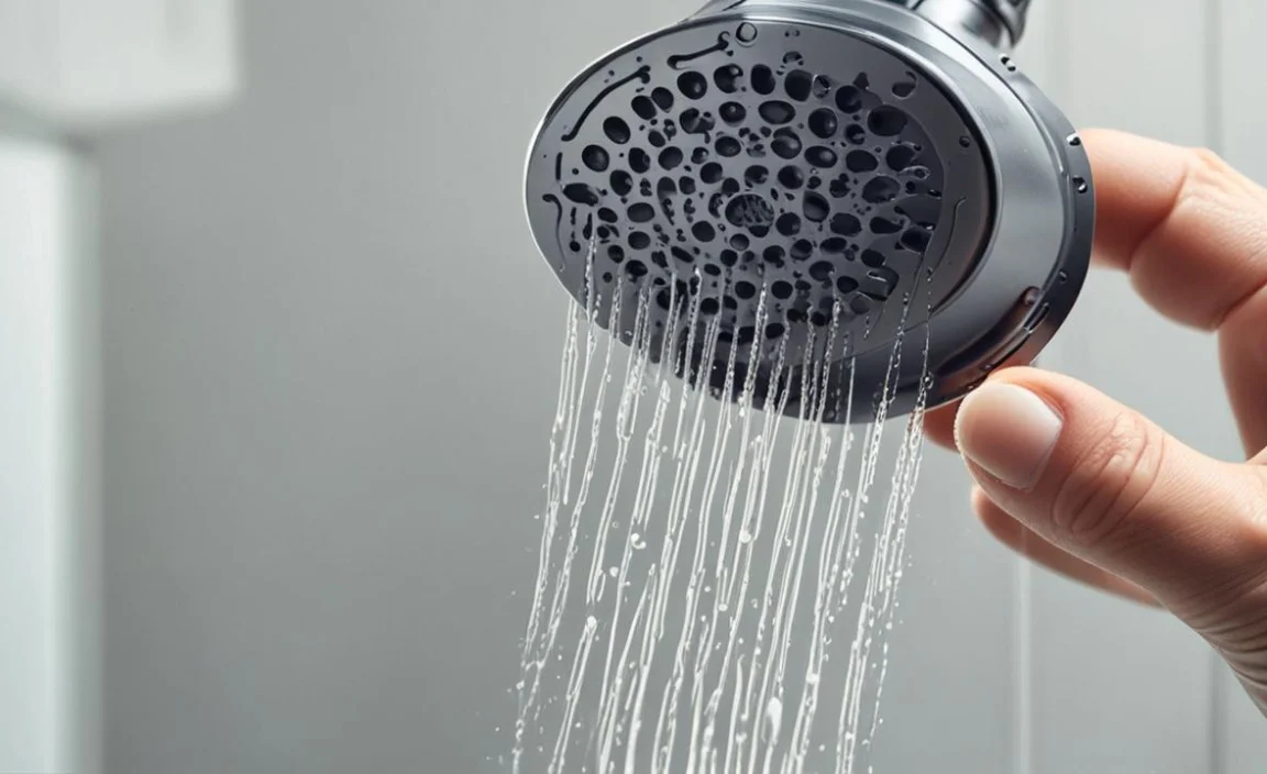 how to clean rubber nozzles on a rain shower head