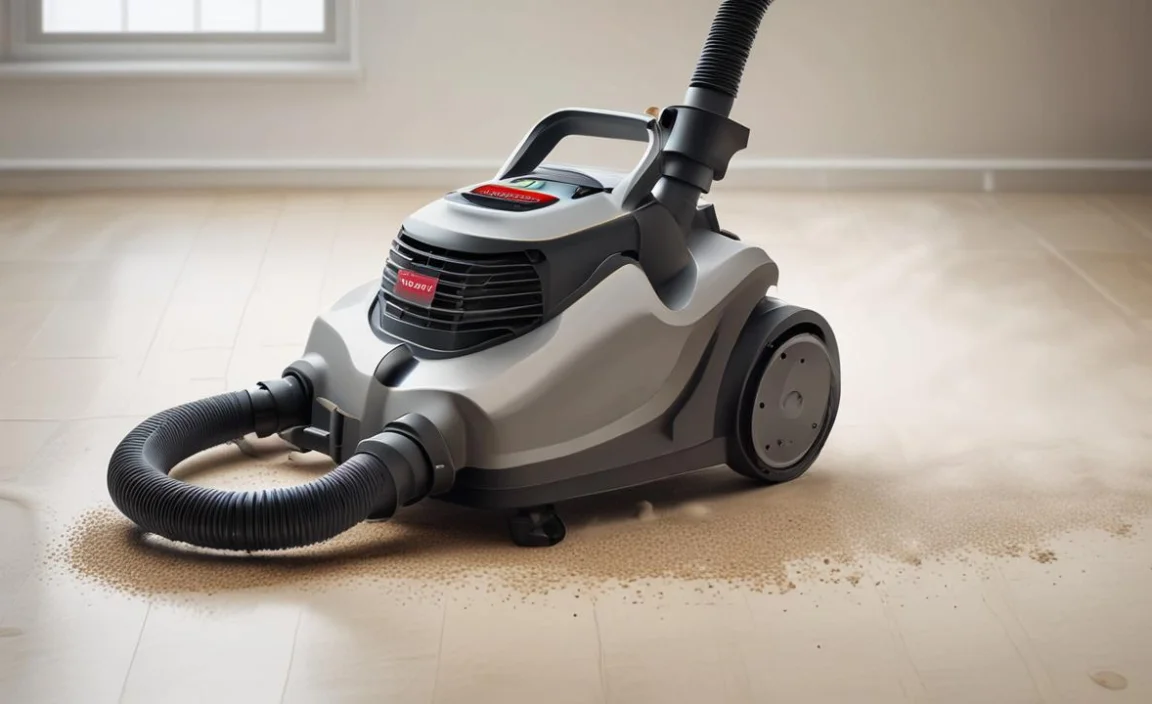 shop vac blowing dust out of exhaust