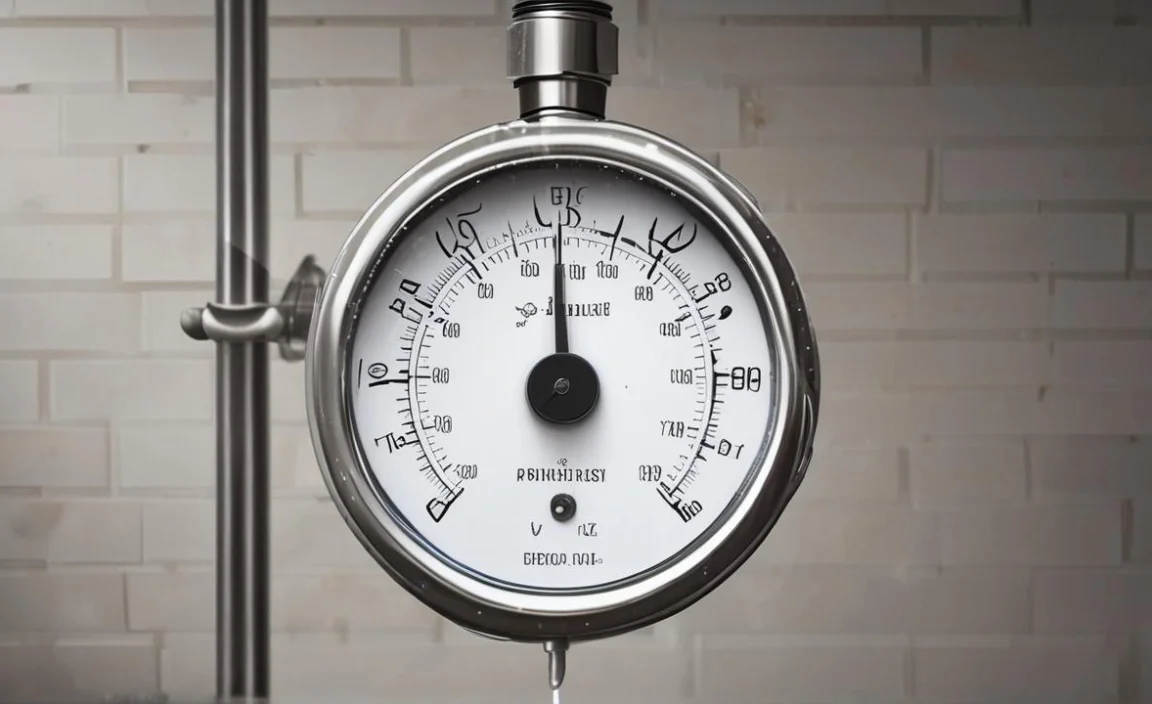 testing shower water pressure with a gauge