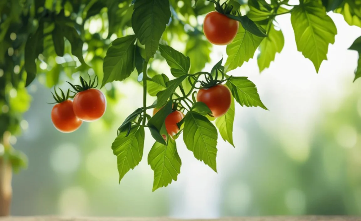 tomato leaves rolling upward in summer heat