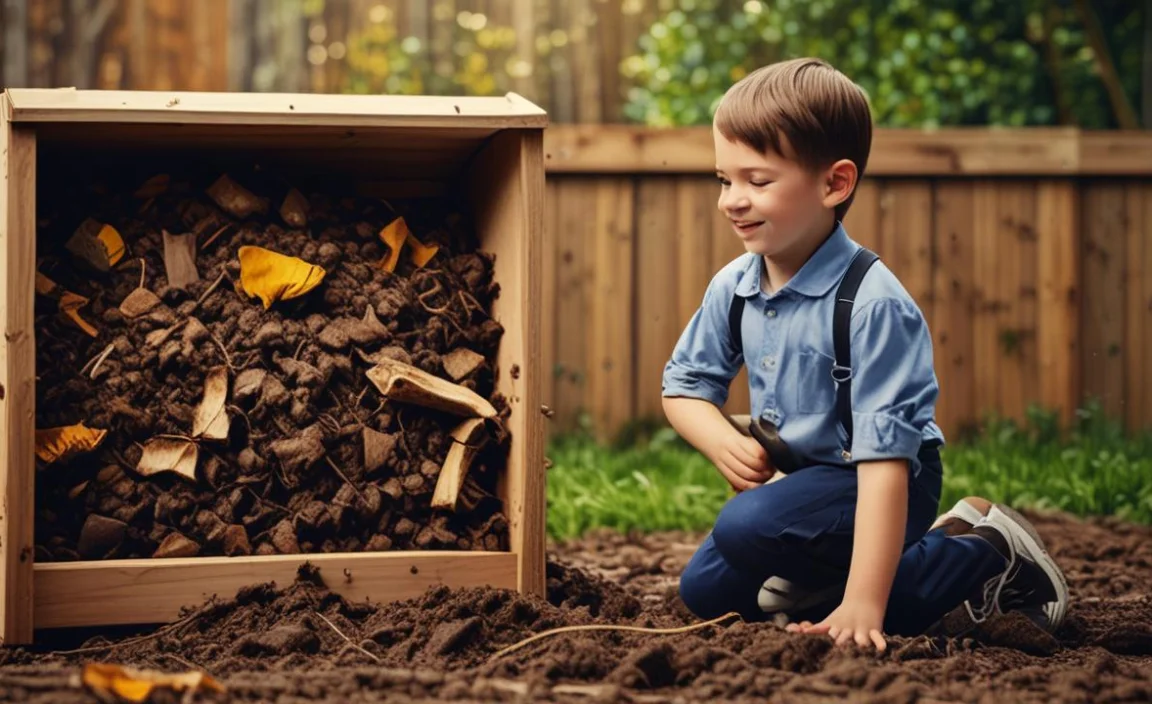 How can I make composting less smelly for my kids?