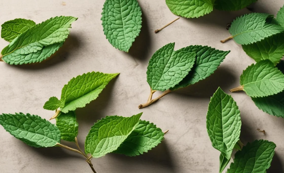 Using A Natural Solution To Restore The Color To Mint Leaves