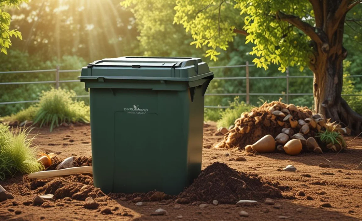 What is the ideal ratio of green to brown materials in a compost bin?