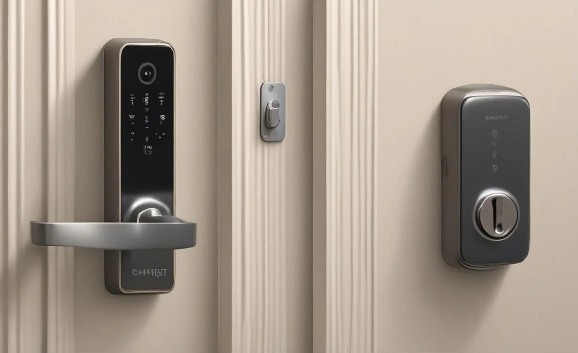 WiFi Smart Door Lock Set: Hornbill Keyless Entry Door Lock Deadbolt with Handle Set Fingerprint Front Door Lock with 2 Knobs Alexa Bluetooth Remote Code Auto Lock for Home Hotel Security Black